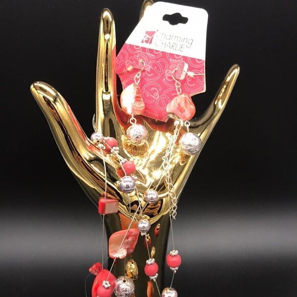 Charming Charlie | beaded necklace and earrings - Picture 3 of 7